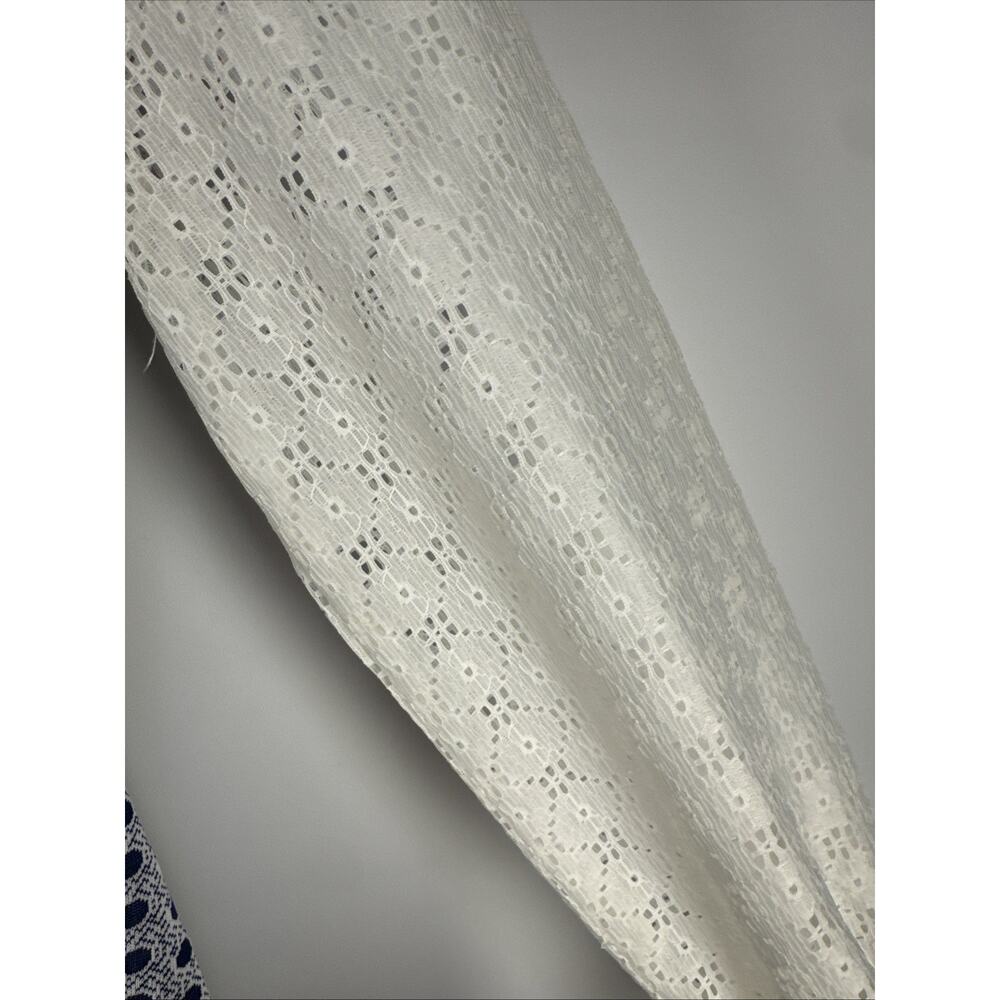 Vintage 1970s Gunne Style Prairie Maxi Dress Polka Dot Lace Sleeves Dagger XS - Picture 5 of 9